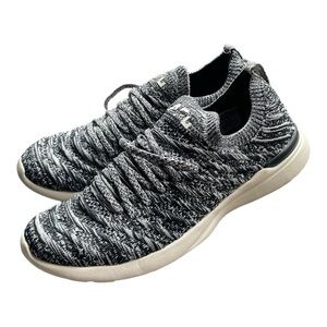 New! APL TechLoom Wave Hybrid Black Pristine Melange 3D Stretch Running Shoes